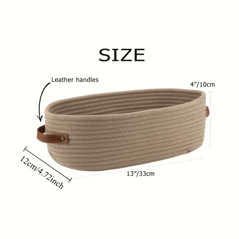 Bathroom Storage Basket Oval Woven Cotton Rope Lightweight
