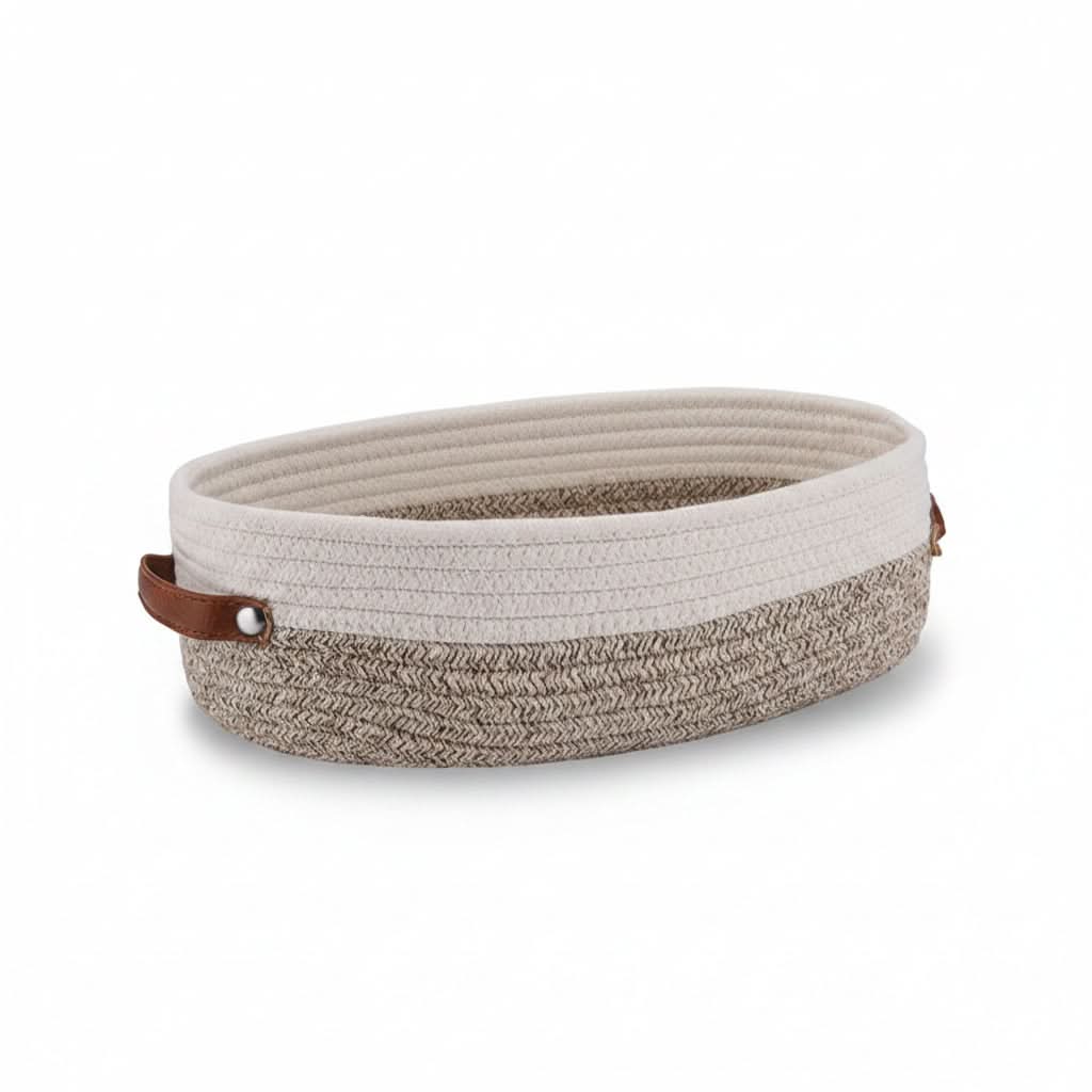 Bathroom Storage Basket Oval Woven Cotton Rope Lightweight