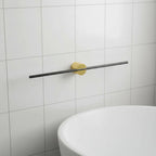Bathroom Towel Rack Brushed Aluminum Adjustable Bar Space-Saving Base