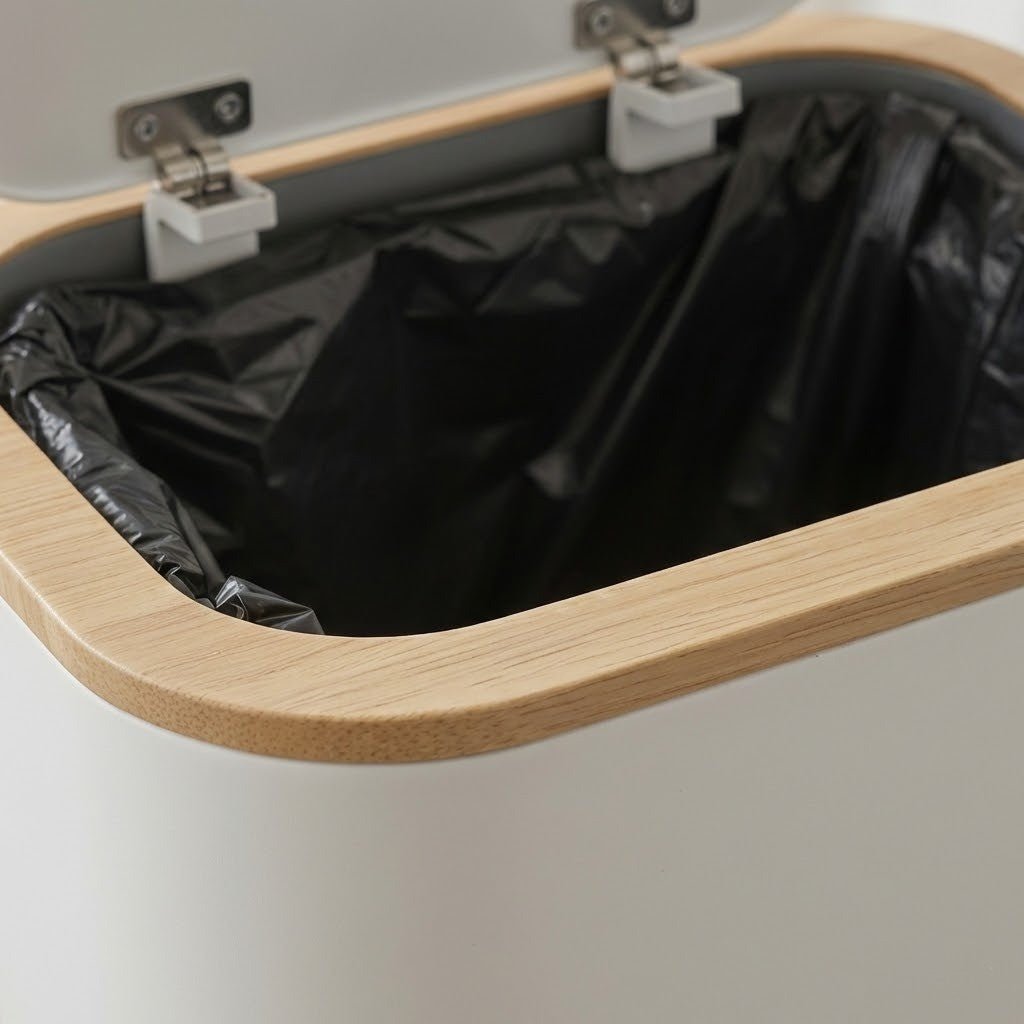 Bathroom Trash Can Odor Control Lid Space-Saving ABS