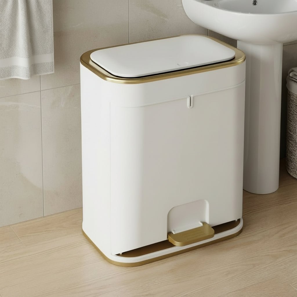 Bathroom Trash Can Odor Control Lid Space-Saving ABS