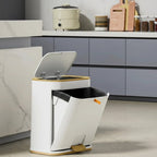 Bathroom Trash Can Odor Control Lid Space-Saving ABS