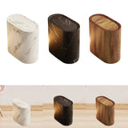 Bathroom Trash Can Space-Saving Marble Pattern Push-Button Lid