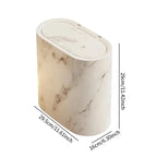 Bathroom Trash Can Space-Saving Marble Pattern Push-Button Lid