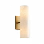 Bathroom Wall Lamp Hardwired Shadow-Free Alabaster & Ribbed Glass
