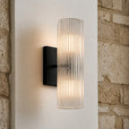 Bathroom Wall Lamp Hardwired Shadow-Free Alabaster & Ribbed Glass
