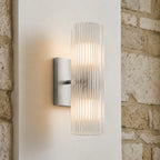 Bathroom Wall Lamp Hardwired Shadow-Free Alabaster & Ribbed Glass