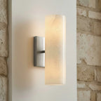 Bathroom Wall Lamp Hardwired Shadow-Free Alabaster & Ribbed Glass
