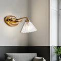 Bathroom Wall Sconce Cone Glass Brass Finish