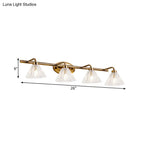 Bathroom Wall Sconce Cone Glass Brass Finish