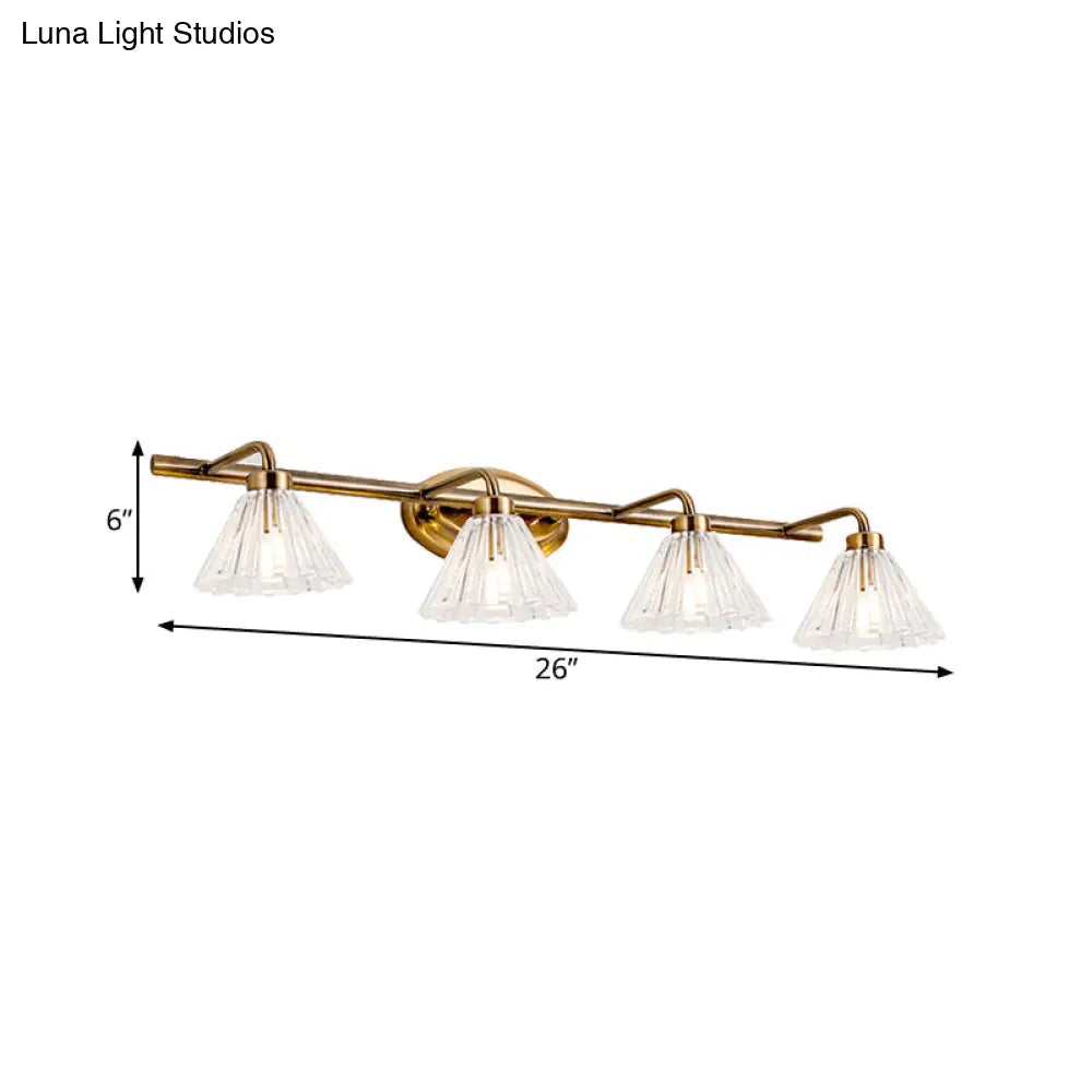 Bathroom Wall Sconce Cone Glass Brass Finish