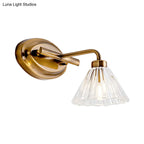 Bathroom Wall Sconce Cone Glass Brass Finish