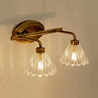 Bathroom Wall Sconce Cone Glass Brass Finish
