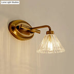 Bathroom Wall Sconce Cone Glass Brass Finish