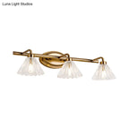 Bathroom Wall Sconce Cone Glass Brass Finish