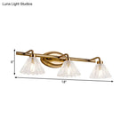 Bathroom Wall Sconce Cone Glass Brass Finish