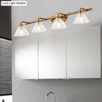 Bathroom Wall Sconce Cone Glass Brass Finish