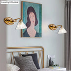 Bathroom Wall Sconce Cone Glass Brass Finish