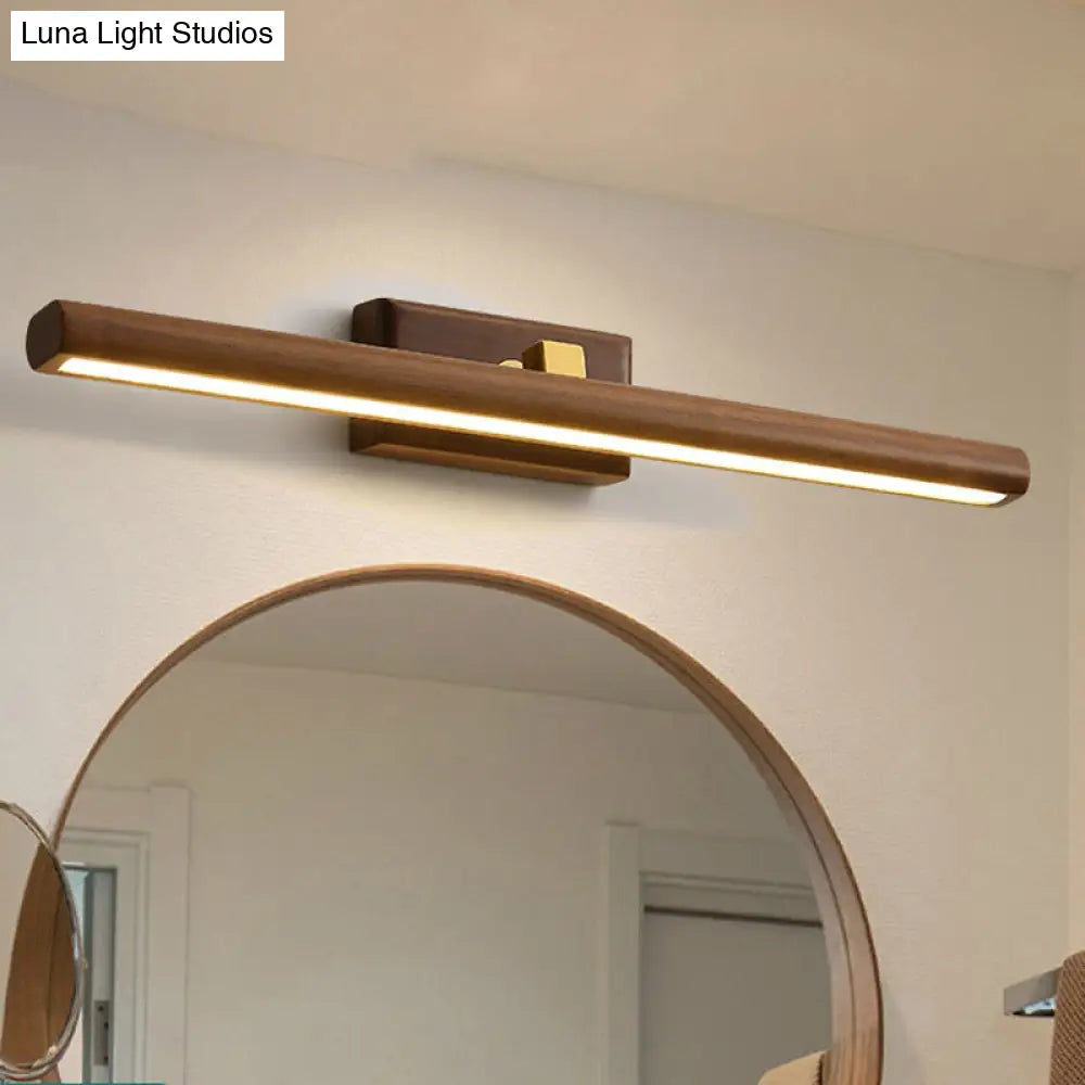 Bathroom Wall Sconce Wood Veneer Acrylic Shade LED