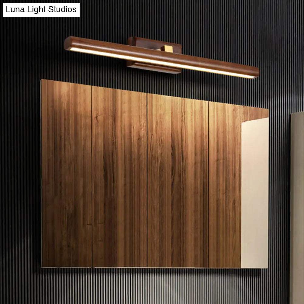 Bathroom Wall Sconce Wood Veneer Acrylic Shade LED