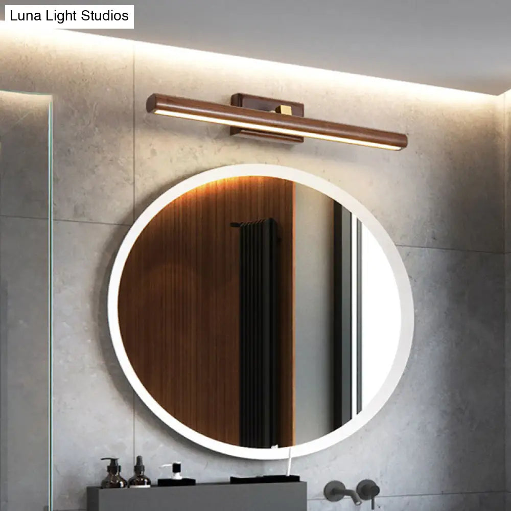 Bathroom Wall Sconce Wood Veneer Acrylic Shade LED