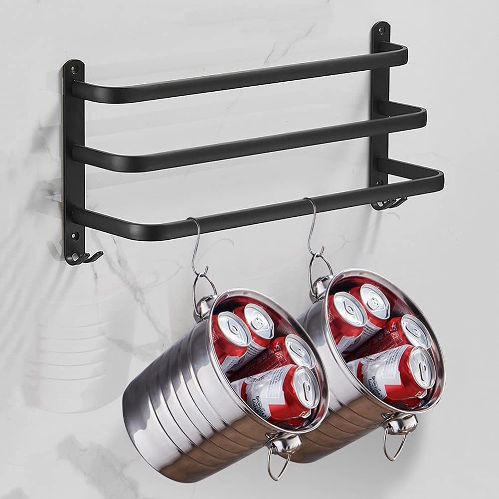 Bathroom Wall Shelf Corrosion-Resistant Aluminum Integrated Towel Bar