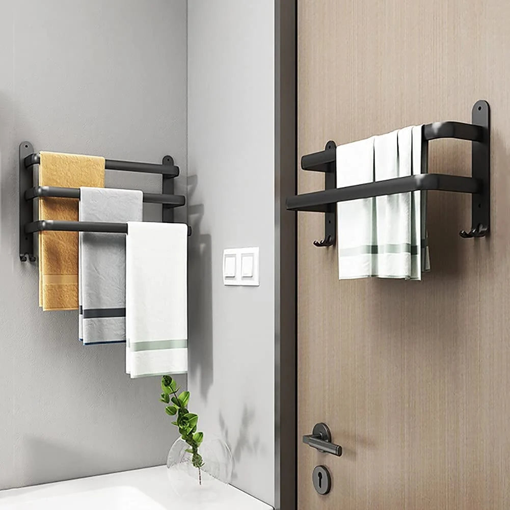 Bathroom Wall Shelf Corrosion-Resistant Aluminum Integrated Towel Bar
