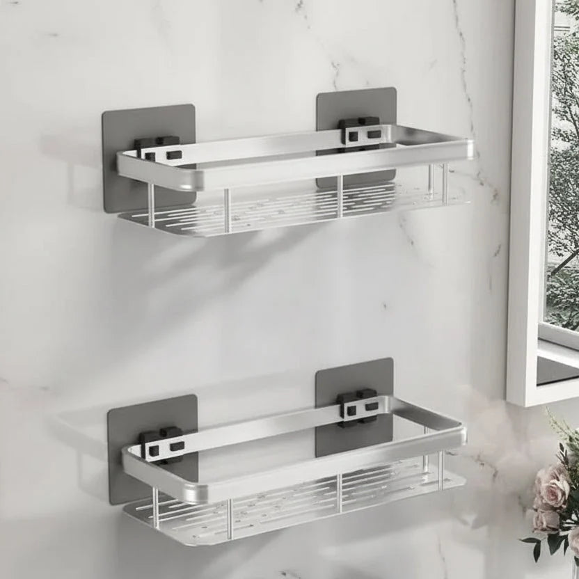 Bathroom Wall Shelf Drill-Free Adhesive Stainless Steel