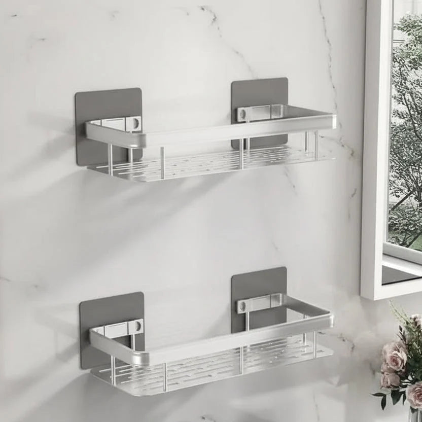 Bathroom Wall Shelf Drill-Free Adhesive Stainless Steel