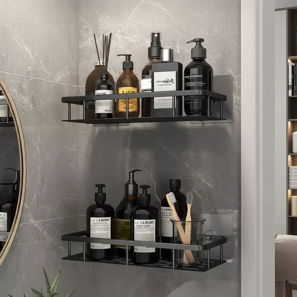 Bathroom Wall Shelf Drill-Free Adhesive Stainless Steel