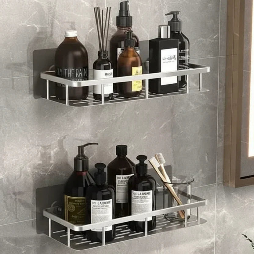 Bathroom Wall Shelf Drill-Free Adhesive Stainless Steel