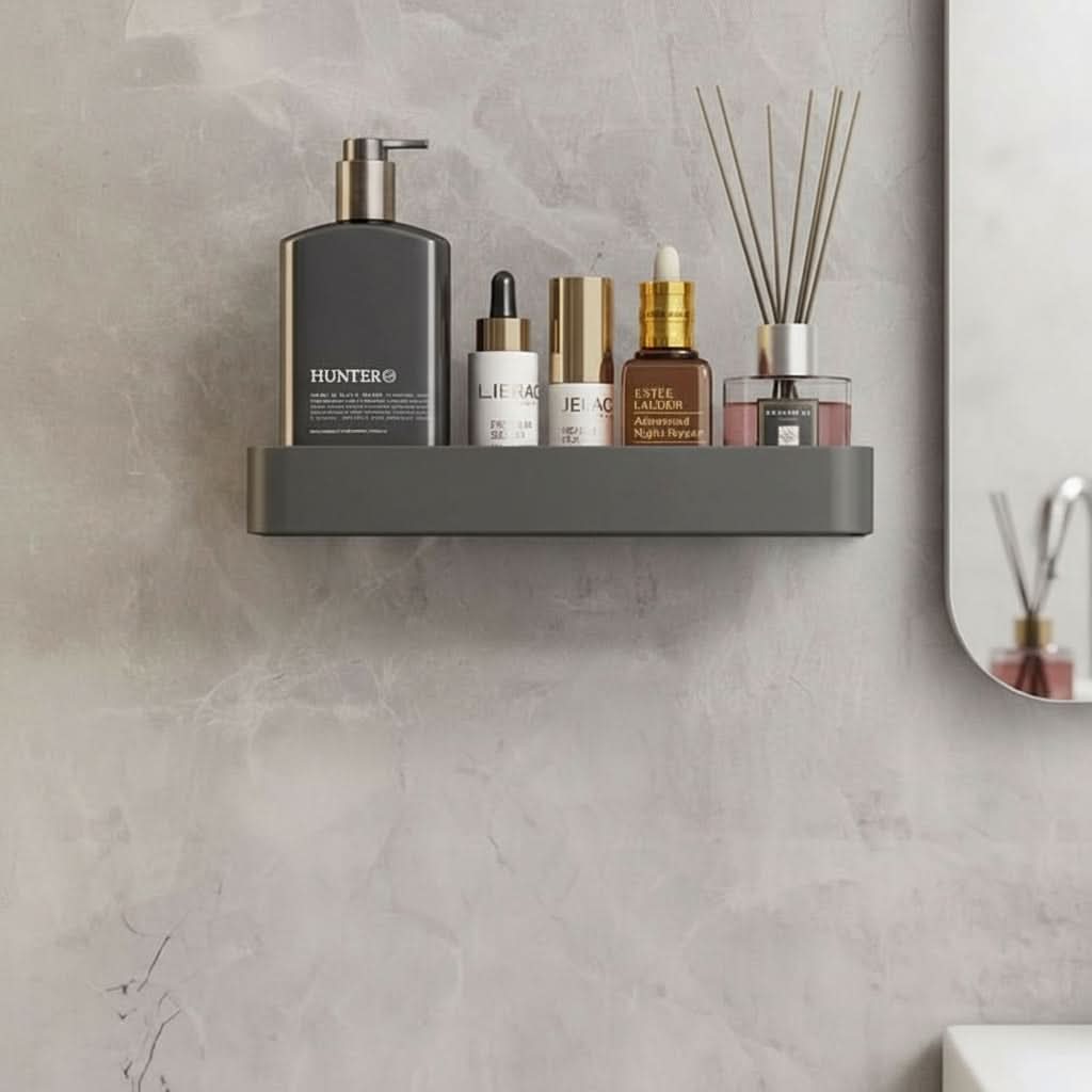 Bathroom Wall Shelf Integrated Towel Bar Moisture-Resistant