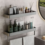 Bathroom Wall Shelf Integrated Towel Bar Moisture-Resistant