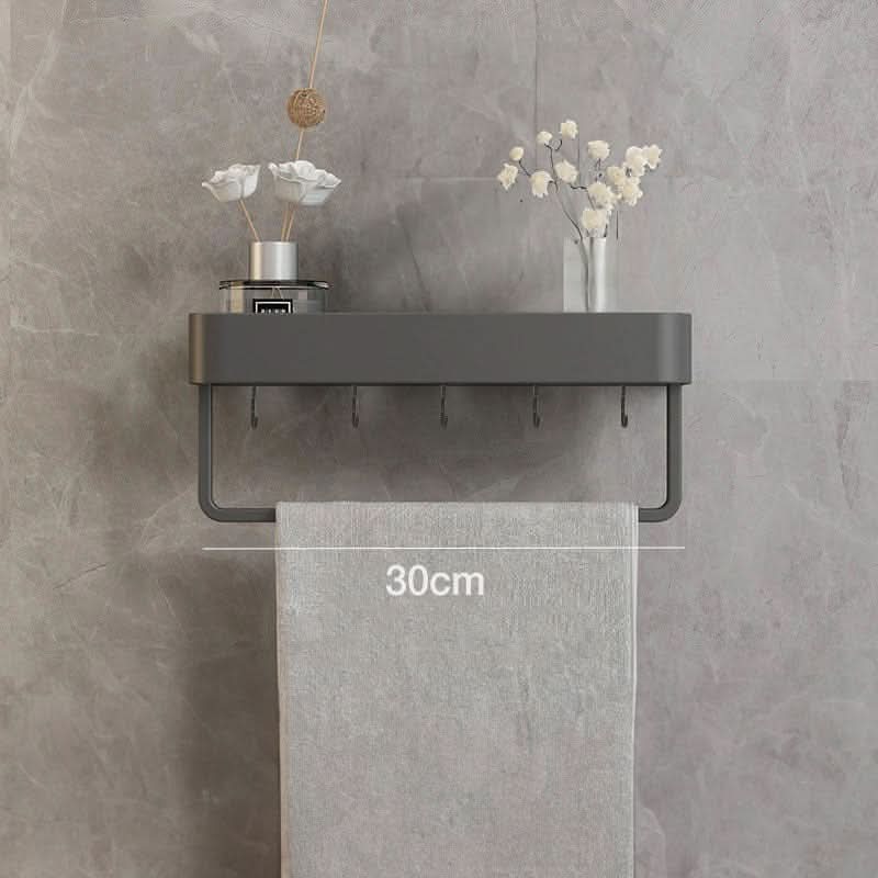 Bathroom Wall Shelf Integrated Towel Bar Moisture-Resistant