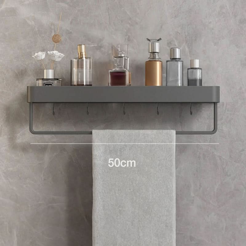 Bathroom Wall Shelf Integrated Towel Bar Moisture-Resistant