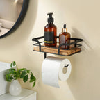 Bathroom Wall Shelf Metal Frame & Toilet Paper Holder