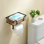 Bathroom Wall Shelf Metal Frame & Toilet Paper Holder