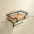 Bathroom Wall Shelf Metal Frame & Toilet Paper Holder