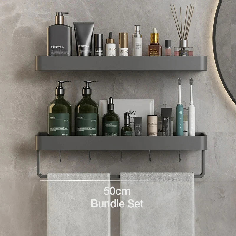 Bathroom Wall Shelf Metal Wall-Mounted Space-Saving