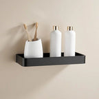 Bathroom Wall Shelf Moisture-Resistant Matte Black Aluminum