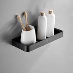 Bathroom Wall Shelf Moisture-Resistant Matte Black Aluminum