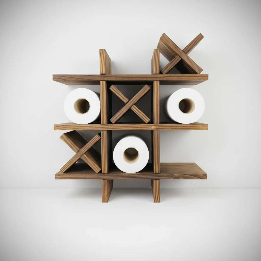 Bathroom Wall Shelf Solid Pine Cross Compartments