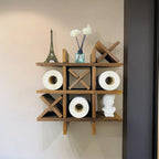 Bathroom Wall Shelf Solid Pine Cross Compartments