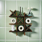 Bathroom Wall Shelf Solid Pine Cross Compartments