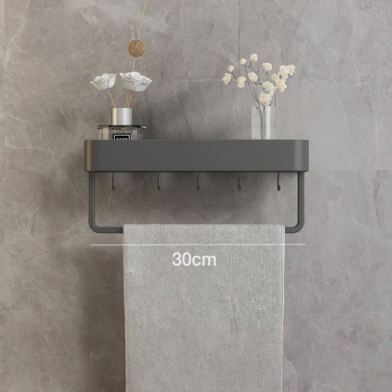 Bathroom Wall Shelf Space-Saving Water-Resistant Towel Bar
