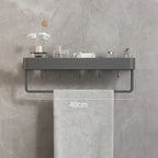Bathroom Wall Shelf Space-Saving Water-Resistant Towel Bar
