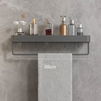 Bathroom Wall Shelf Space-Saving Water-Resistant Towel Bar