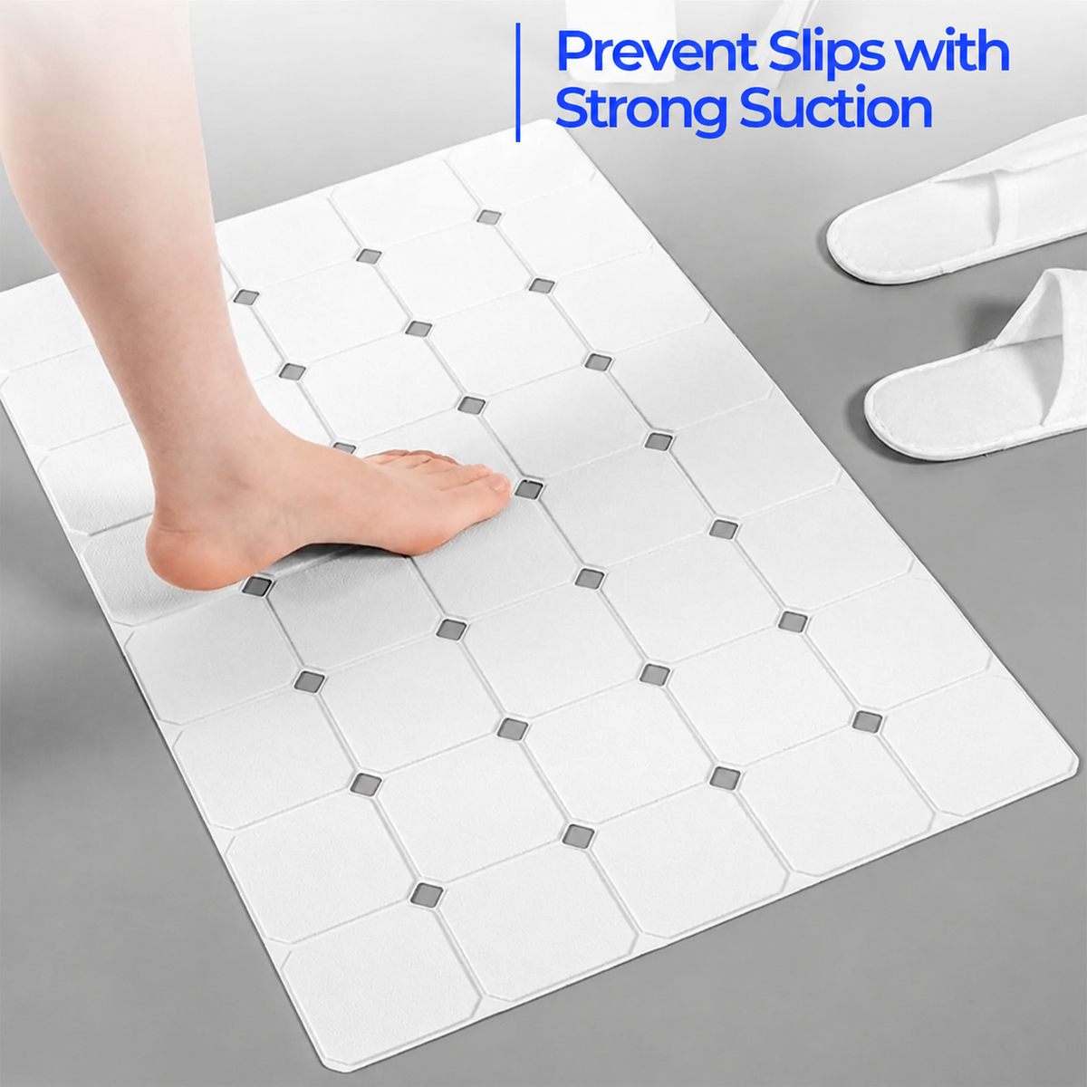 Bathtub Mat Non-Slip Silicone Suction Cups & Drain Holes