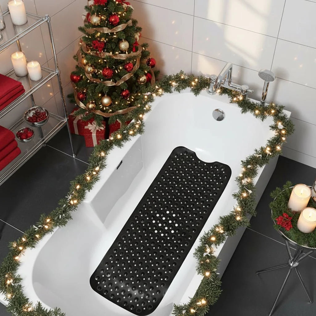 Bathtub Mat Non-Slip Suction Cup Grip Quick-Drain Design