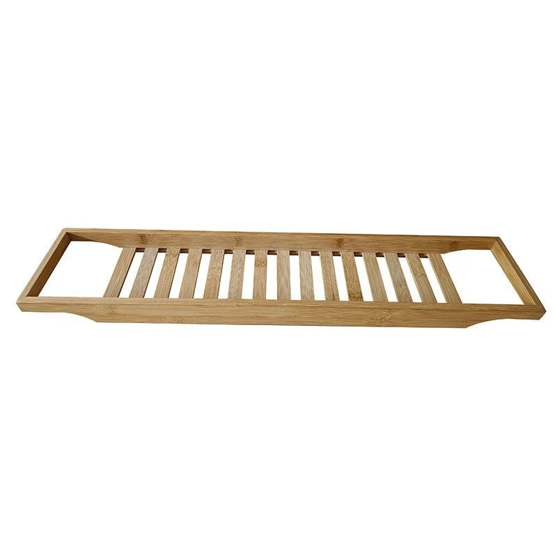 Bathtub Organizer Tray Bamboo Slatted Drainage Ergonomic Handles
